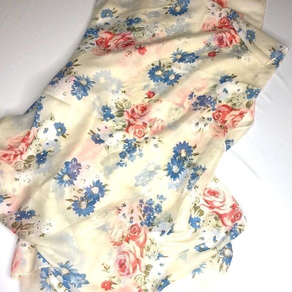 Set of 2 Wraps: Floral Scarf, Pashmina Style Shawl, Turquoise Blue - Picture 10 of 11